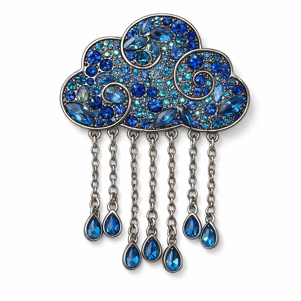 ⚜️🌧️ Cloudé | Blue and Silver Cloud Brooch 🌧️